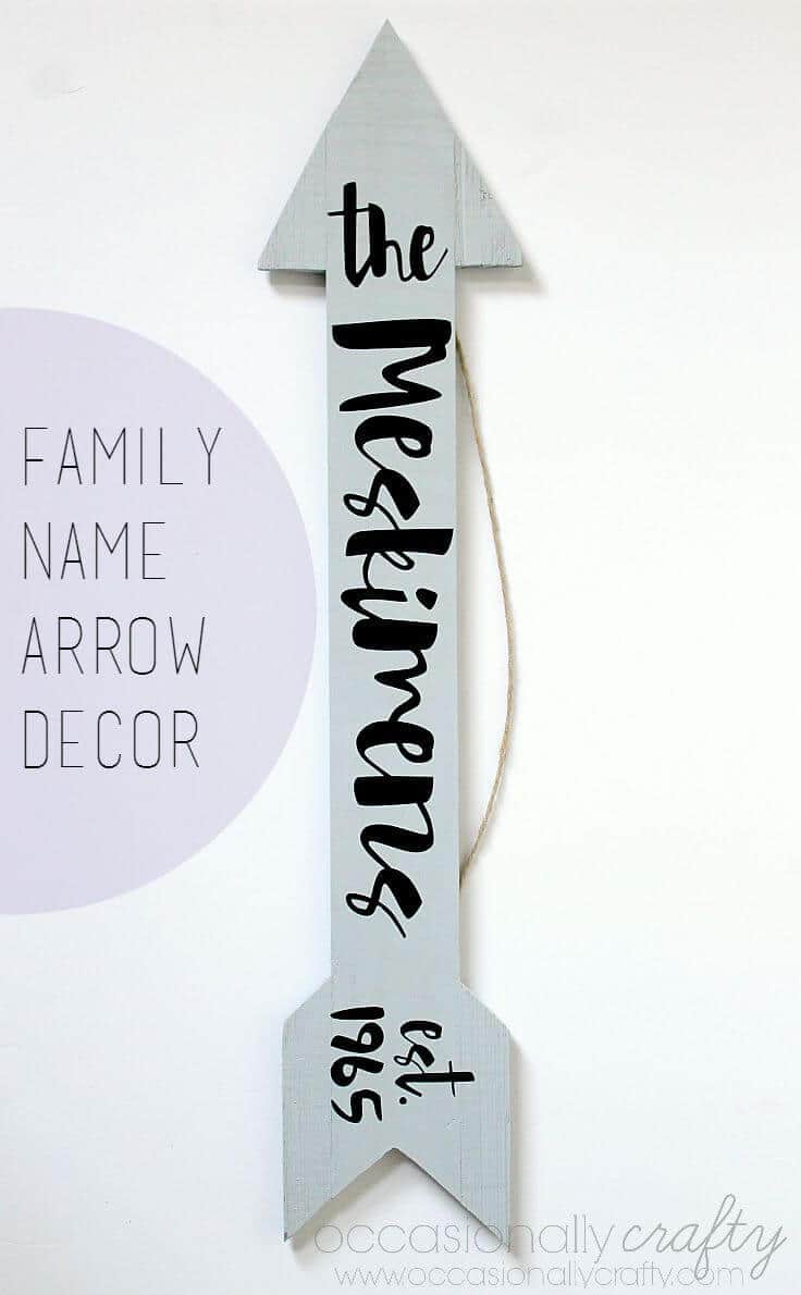 Family Name Arrow Decor