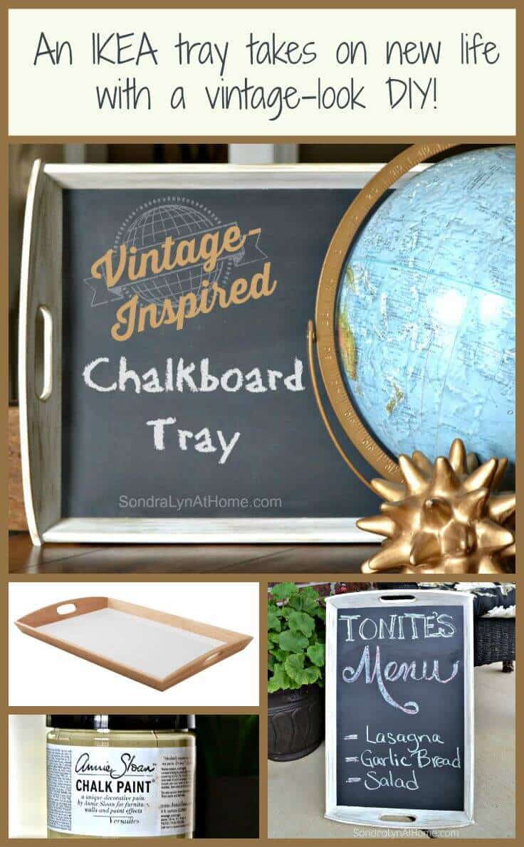 Vintage-Inspired DIY Chalkboard Tray --SondraLynAtHome.com