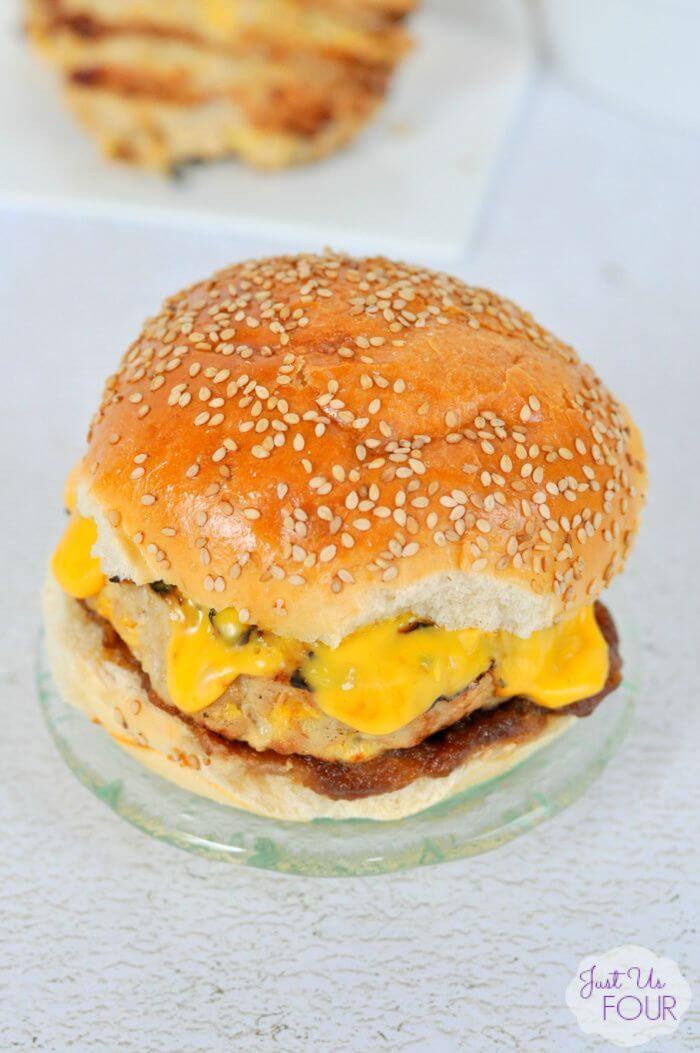Chicken Apple Burger - Just Us Four featured on Ideas for the Home by Kenarry®