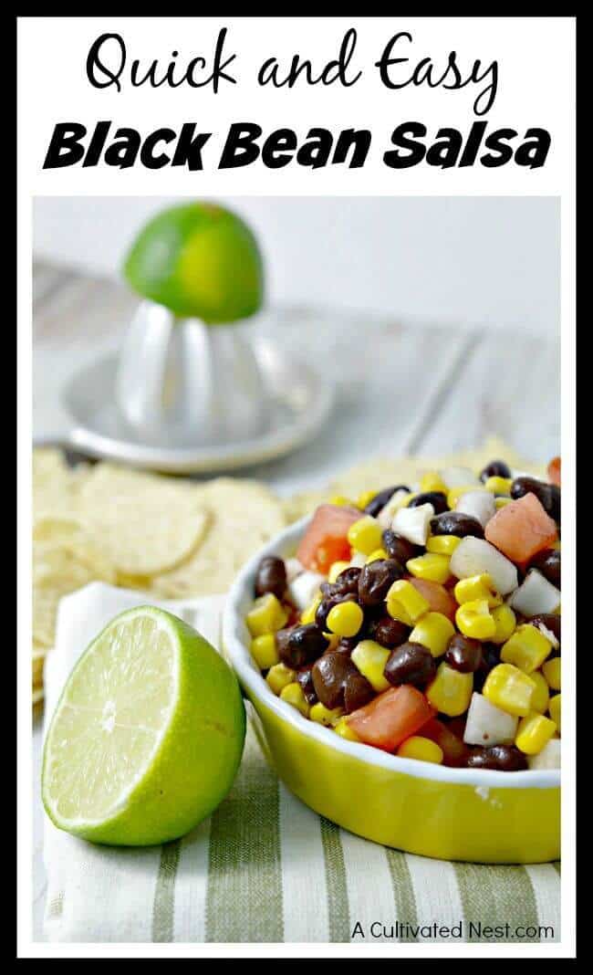 Quick and Easy Black Bean Salsa – A Cultivated Nest featured on Kenarry.com
