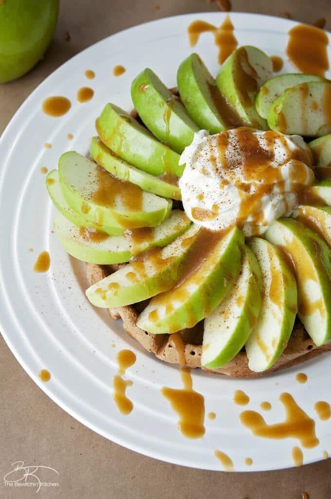 Caramel Apple Waffles – The Bewitchin’ Kitchen - Caramel Apple Dessert Ideas: 20 Delicious Recipes featured on Kenarry.com