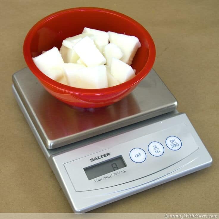 Weighing wax for DIY candles