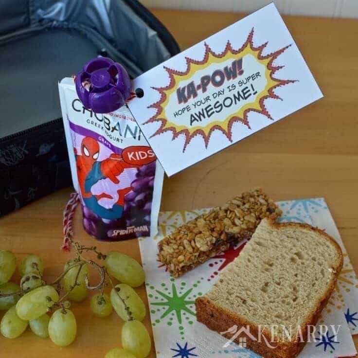 What a fun idea for school lunches! Attach one of these free printable superhero lunch box notes to a healthy snack or treat.