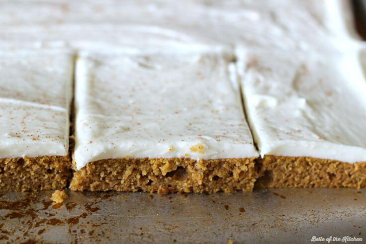 This Pumpkin Sheet Cake is full of sweet, fall flavors and finished off with a cream cheese icing. It's easy to make and perfect for a crowd!