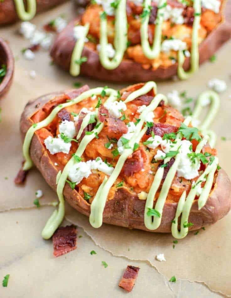 Brown Butter Twice Baked Sweet Potatoes - Pink When featured on Kenarry.com