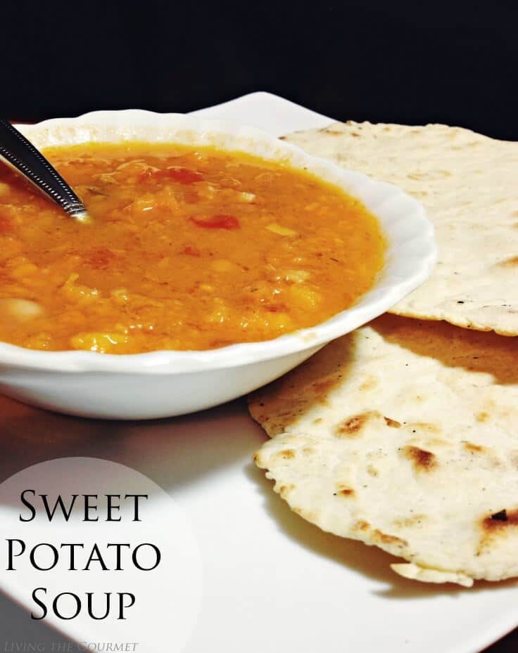 Sweet Potato Soup - Living the Gourmet featured on Kenarry.com