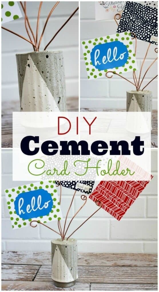 DIY Cement Card Holder – Hawthorne and Main - 18 Ideas for Displaying Christmas Cards on Kenarry.com