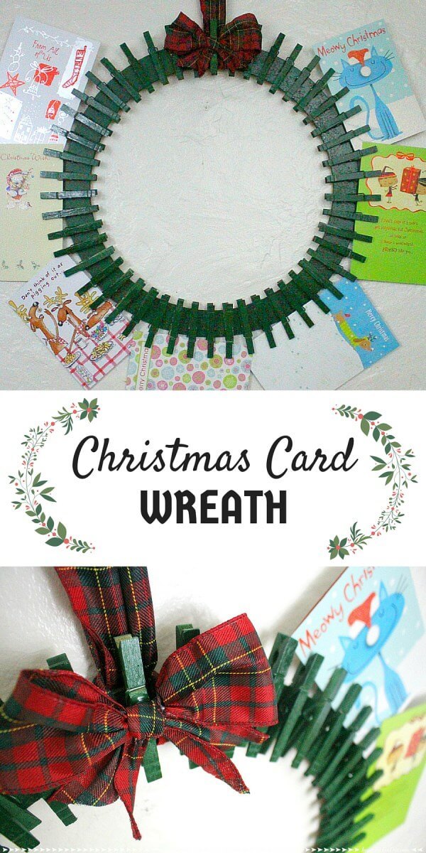  Christmas Card Wreath – Inside the Fox Den - 18 Ideas for Displaying Christmas Cards on Kenarry.com