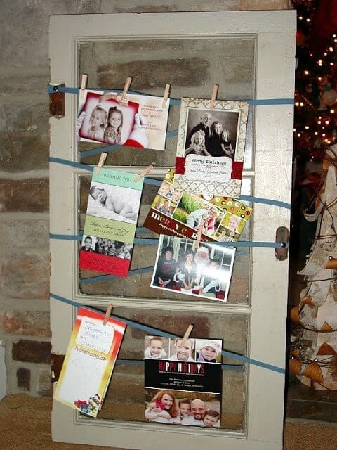 Using an Old Window as a Christmas Card Display – Holy Craft - 18 Ideas for Displaying Christmas Cards on Kenarry.com