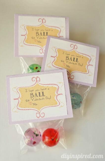 Bouncy Ball Valentine Printable - DIY Inspired - Kids Valentine Cards featured on Kenarry.com