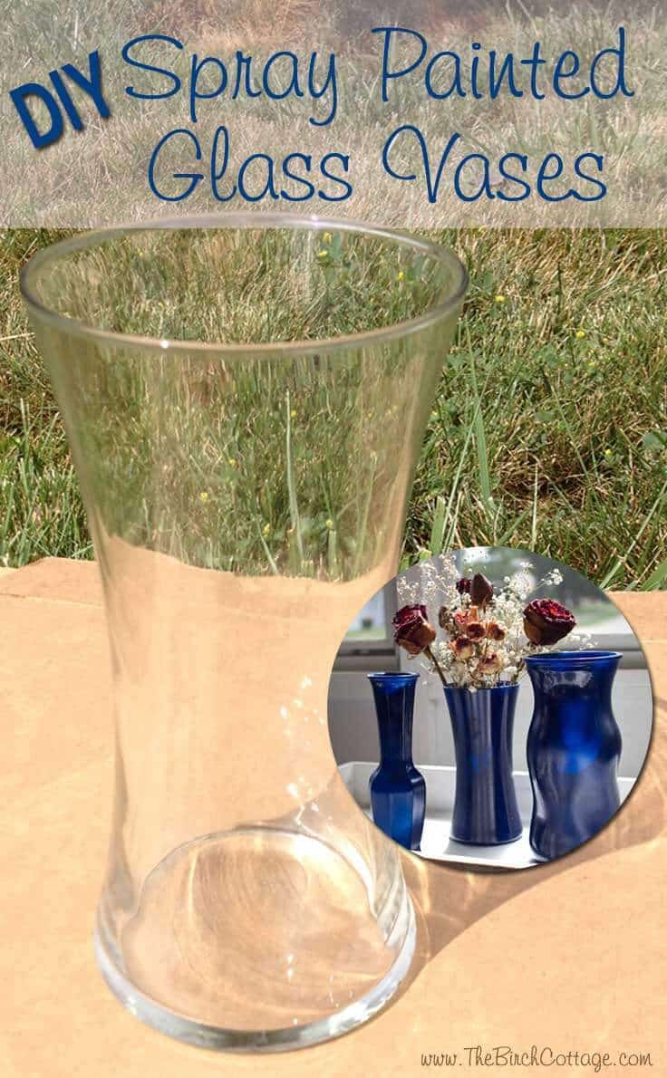 A quick and easy DIY project from The Birch Cottage: DIY Spray Painted Glass Vases. 