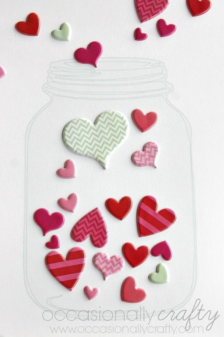 Mason Jar Valentine with Stickers