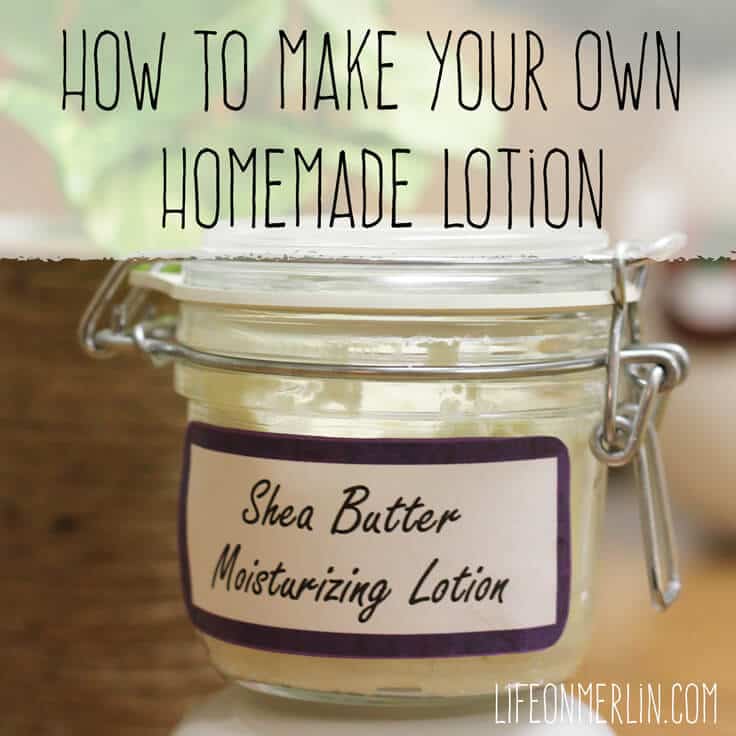 How to Make Your Own Homemade Lotion, an easy DIY recipe with Shea butter to soothe your skin.
