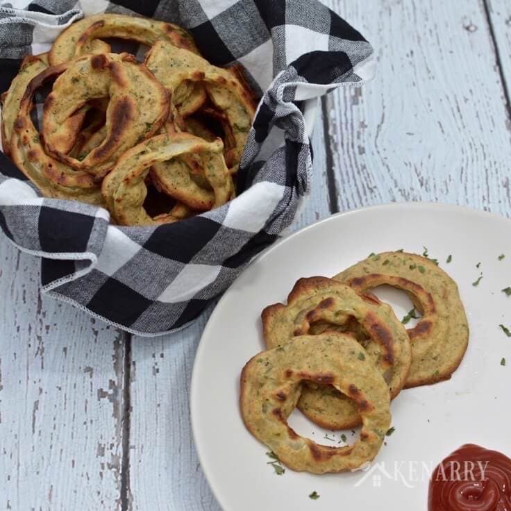 I love onion rings and can't wait to try this healthier recipe for homemade baked onion rings. It's a delicious breaded appetizer idea for a party or game day.