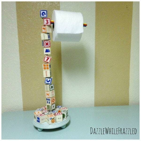 Blocked Up: DIY Wooden Letter Block Toilet Roll Holder