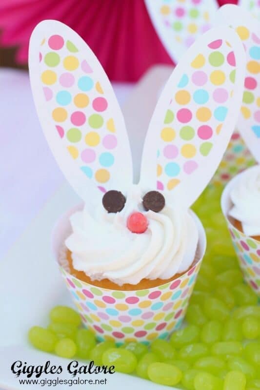 Easter Bunny Cupcakes - Giggles Galore featured on Kenarry.com