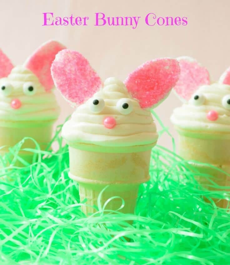 Easter Bunny Cones - Almost Supermom featured on Kenarry.com