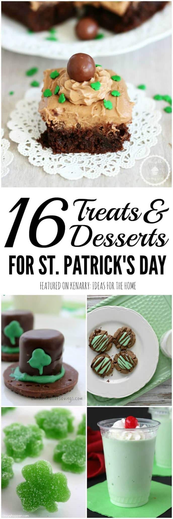 Celebrate on March 17 with any of these 16 St. Patrick's Day Treats and Party Ideas including delicious desserts, drinks, snacks and other recipes.