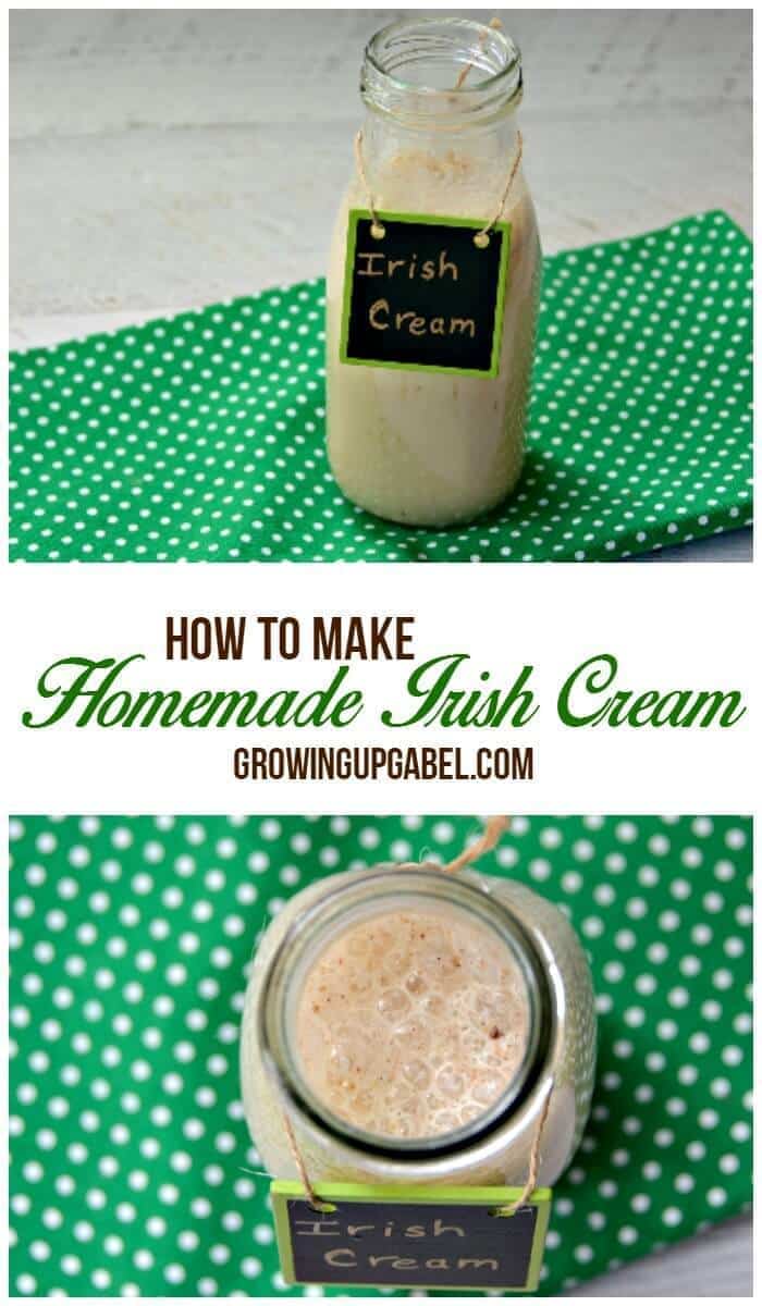 How to Make Homemade Irish Cream - Growing Up Gabel - St. Patrick's Day Treats featured on Kenarry.com