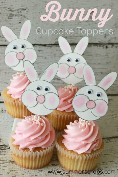 Bunny Cupcake Toppers - Summer Scraps - Easter Treats featured on Kenarry.com
