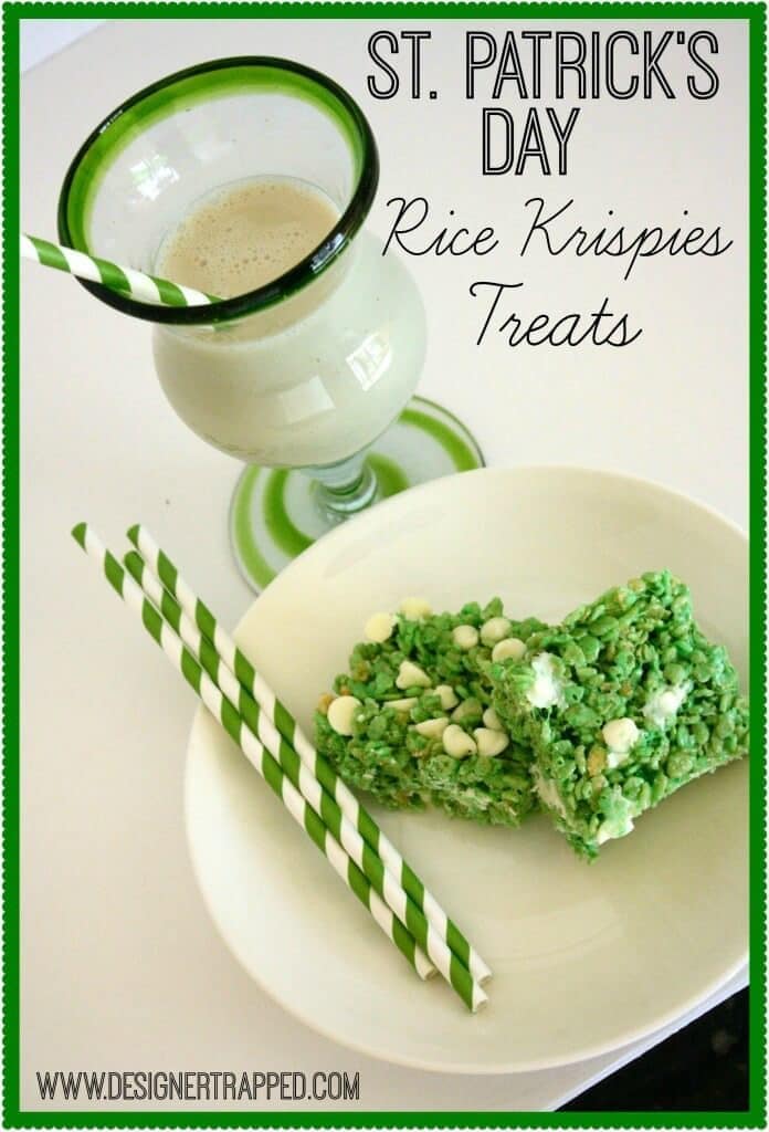 St. Patrick's Day Rice Krispie Treats - Designer Trapped in a Lawyer's Body - St. Patrick's Day Treats featured on Kenarry.com