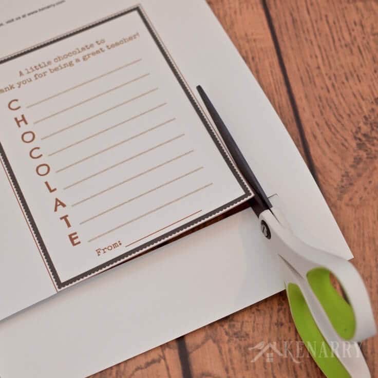 What a cute and easy idea for a teacher appreciation gift! Have your child write words to describe his or her teacher on this free printable tag then attach it to chocolate for Teacher Appreciation Week, Christmas or the end of the school year.
