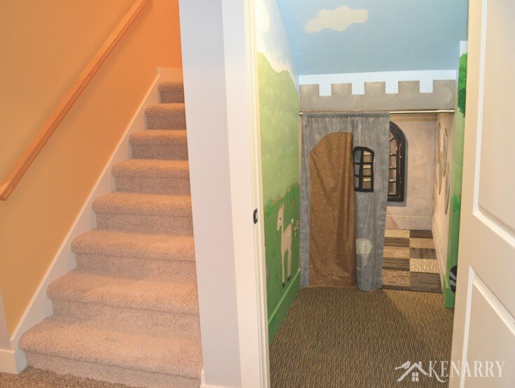 How to Create a Castle Playroom Under the Stairs - Kenarry.com