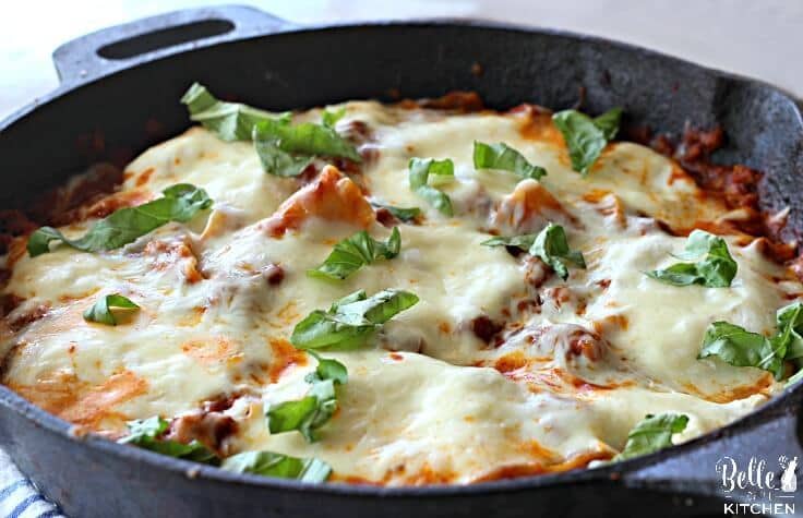 This skillet lasagna is sure to become a new family favorite! It's everything you love about lasagna, but made simple and easy for a quick weeknight dinner!
