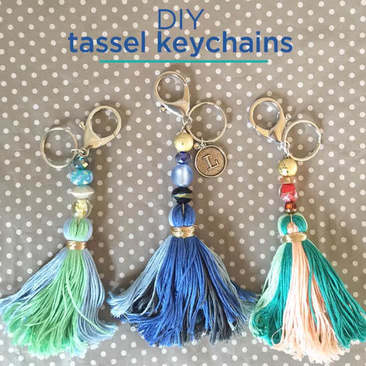 DIY Tassel Keychains with beads and charms
