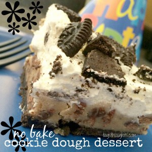 No Bake Cookie Dough Dessert Recipe by Trish Sutton, trishsutton.com.