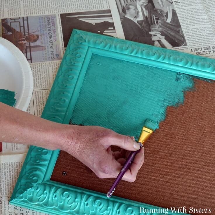 Painting a frame teal