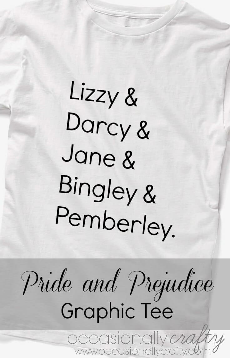 Pride and Prejudice Graphic Tee - DIY Pride and Prejudice shirt tutorial