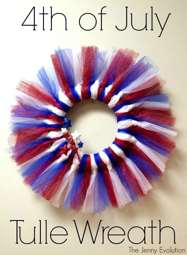 4th of July Tulle Wreath – The Jenny Evolution - 4th of July Wreaths featured on Kenarry.com