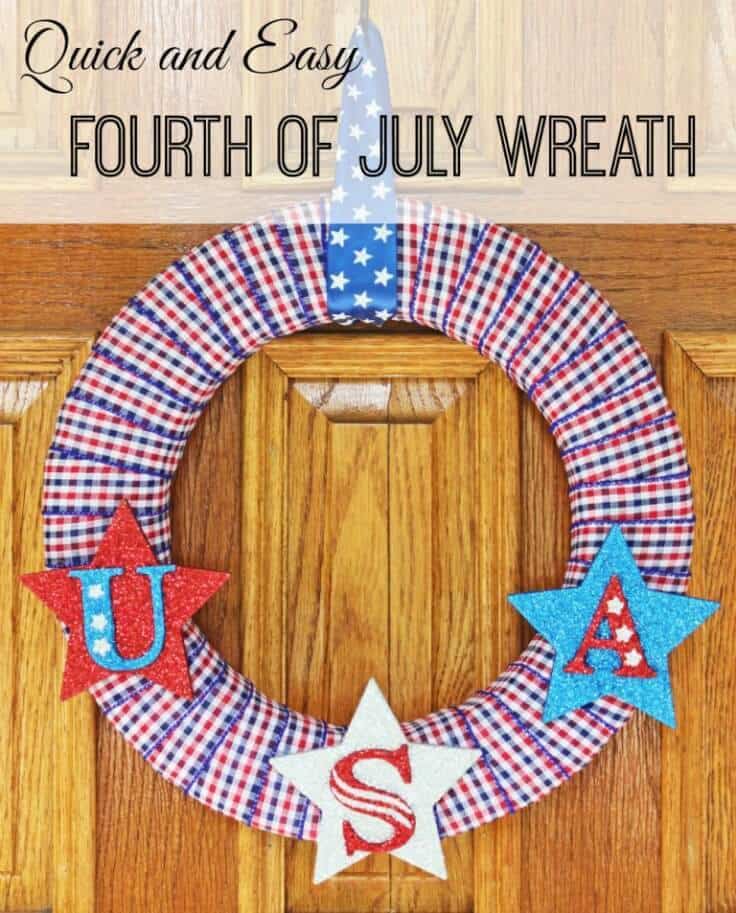 Quick and Easy 4th of July Wreath – Life on Merlin - 4th of July Wreaths featured on Kenarry.com
