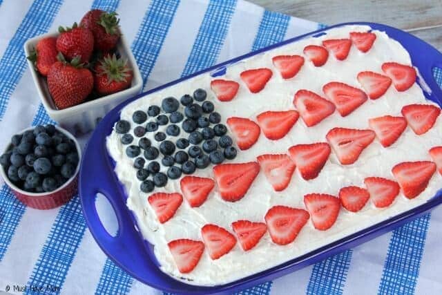 No Bake Icebox Berry Cheesecake Recipe Decorated With 4th Of July Flag – Must Have Mom - Patriotic Treats for 4th of July featured on Kenarry.com