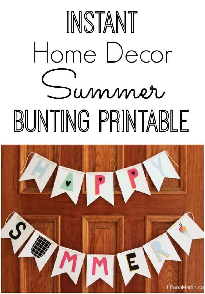 Home Decor Summer Bunting Printable