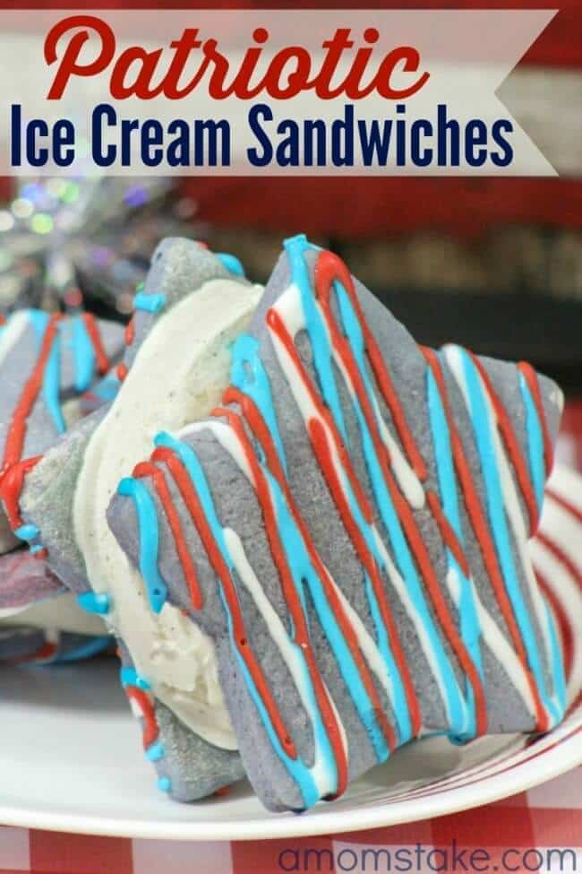 Patriotic Star Ice Cream Sandwiches – A Mom’s Take - Patriotic Treats for 4th of July featured on Kenarry.com