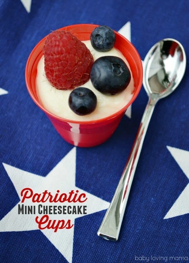 Patriotic Mini Cheesecake Cups – Finding Zest (formerly Baby Loving Mama) - Patriotic Treats for 4th of July featured on Kenarry.com