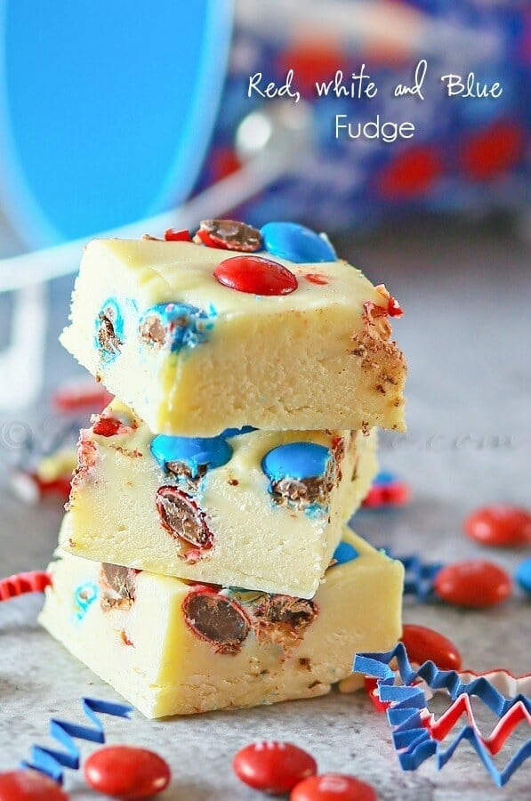 Red, White and Blue Fudge – Kleinworth & Co. - Patriotic Treats for 4th of July featured on Kenarry.com