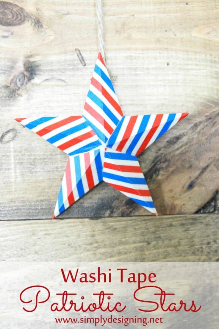 Washi Tape Patriotic Stars – Simply Designing - 4th of July Party Decor featured on Kenarry.com
