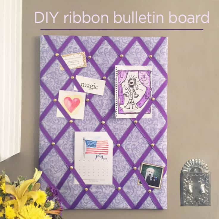 DIY ribbon bulletin board