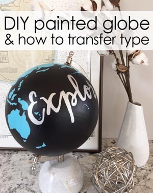 DIY painted globe with type