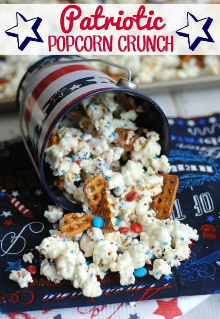 Patriotic Popcorn Crunch – This Mama Loves - Patriotic Treats for 4th of July featured on Kenarry.com