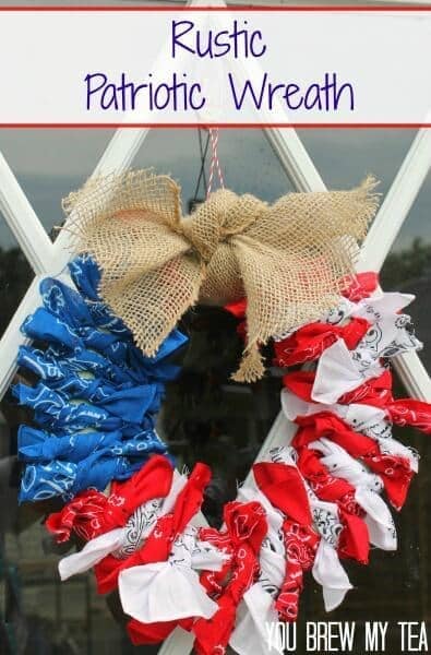 Patriotic 4th of July Wreath Tutorial – You Brew My Tea - 4th of July Wreaths featured on Kenarry.com