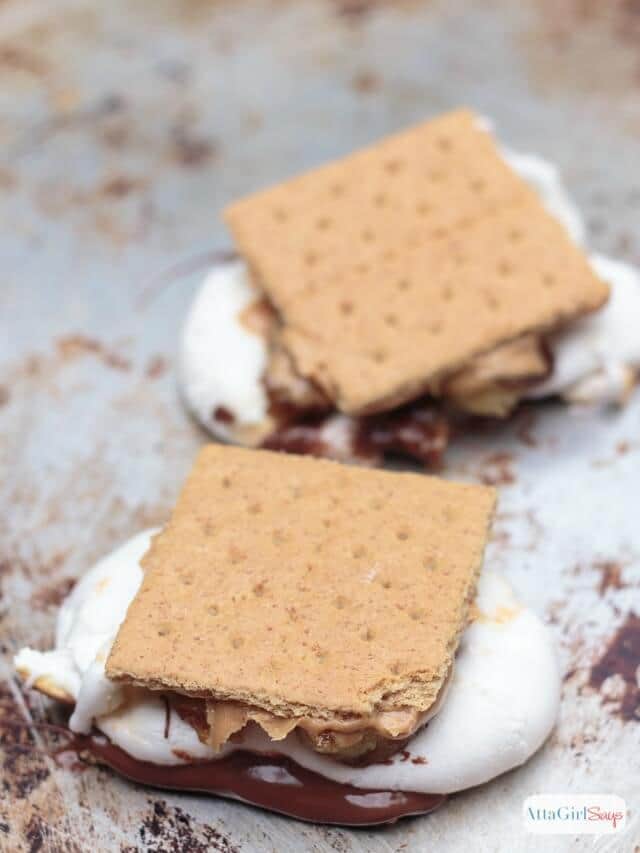 Peanut Butter and Fried Bananas S’mores Recipe – AttaGirl Says - 18 delicious s'mores recipes featured on Kenarry.com