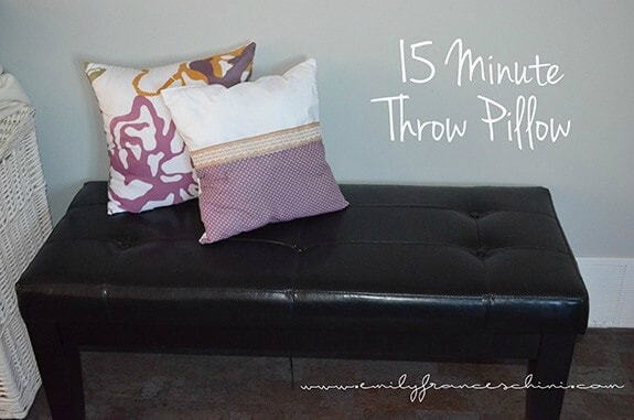 DIY 15 Minute Throw Pillow – Painting It Purple - 18 DIY Throw Pillow Tutorials featured on Kenarry.com