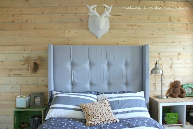 How to Make Your Own DIY Upholstered Wingback Headboard – Making It In the Mountains - DIY Headboard Tutorials and Ideas featured on Kenarry.com