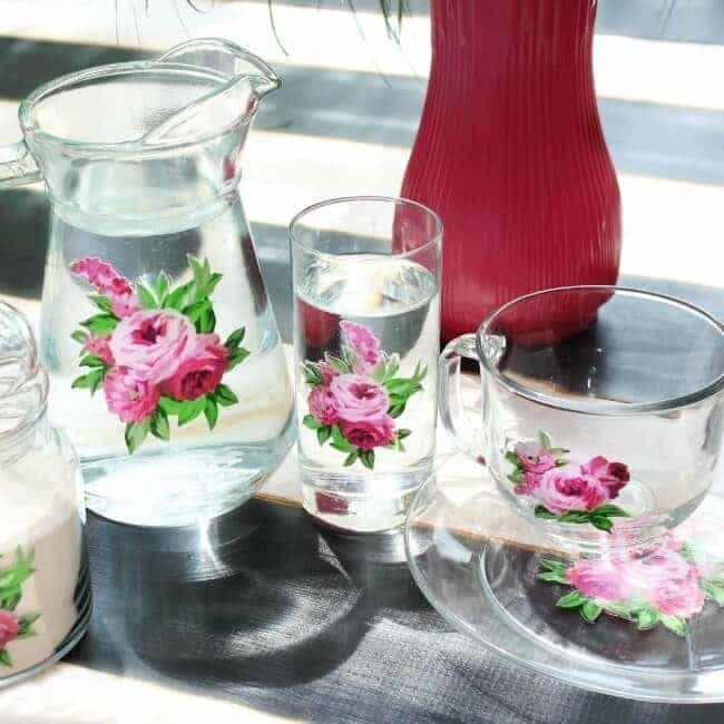 Learn how to make your own vintage floral glassware