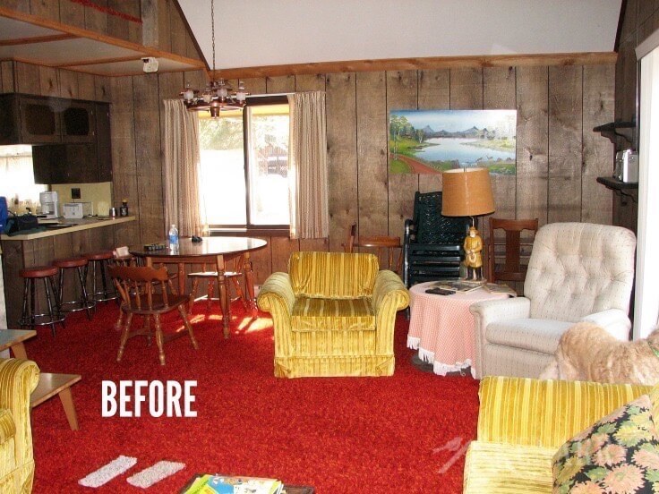 Wow! This little cabin was in desperate need of an extreme cottage makeover! I love seeing all the before/after photos as well as a video tour showing how this little home on a river has been transformed.