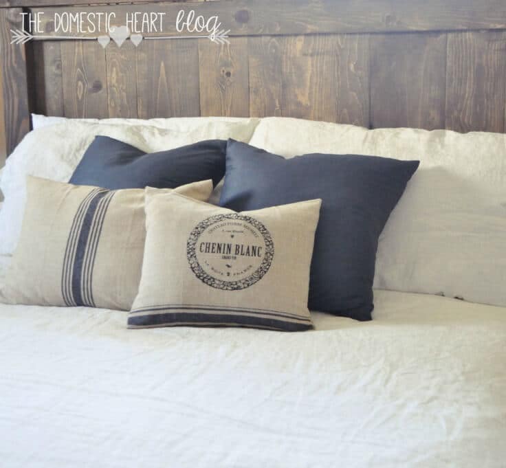 Easy 2-Seam Pillow Cover {No Cutting or Measuring!} – The Domestic Heart - 18 DIY Throw Pillow Tutorials featured on Kenarry.com